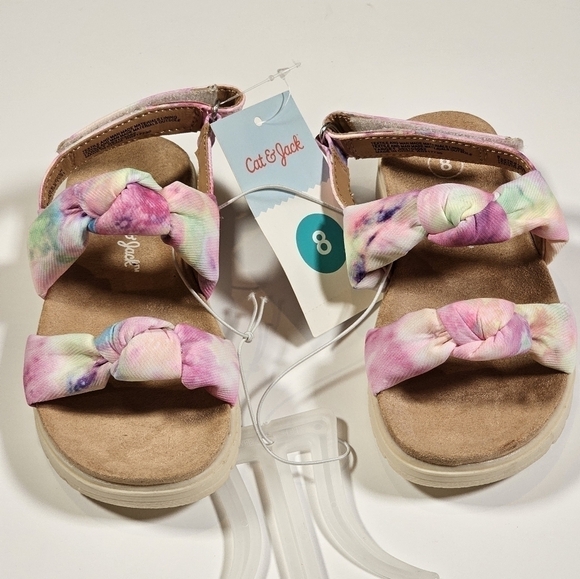 Toddler Girls Cat & Jack Tie-Dye Fabric Sandals Size 8 - Picture 3 of 10
